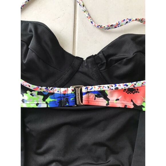 Shoshanna Color Block Retro Halter One Piece Swimsuit - Picture 7 of 8